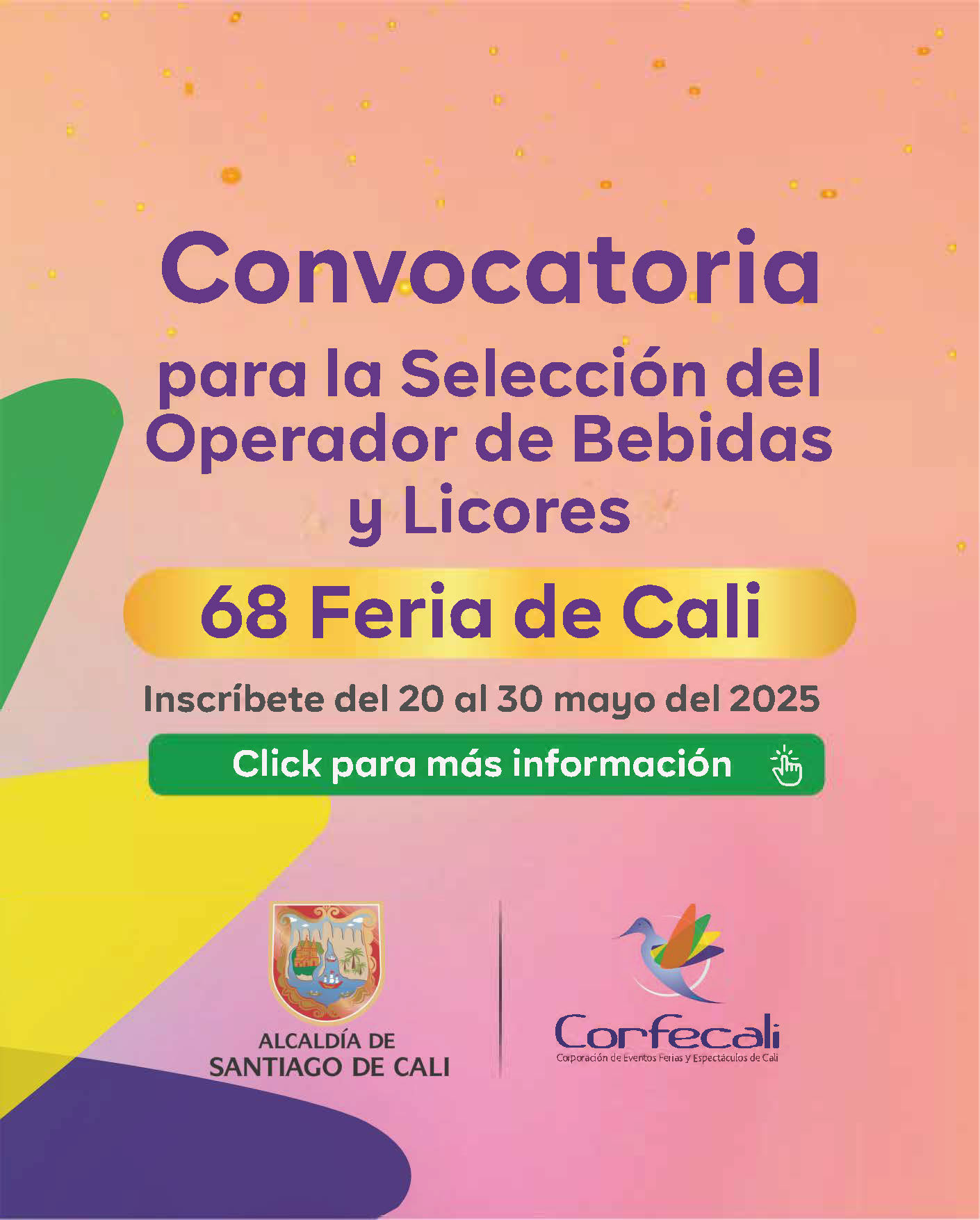 Interesados en presentar propuesta para la selección de empresa encargada de la gestión del suministro de bebidas alcohólicas y no alcohólicas durante los desfiles de la 68 Feria de Cali