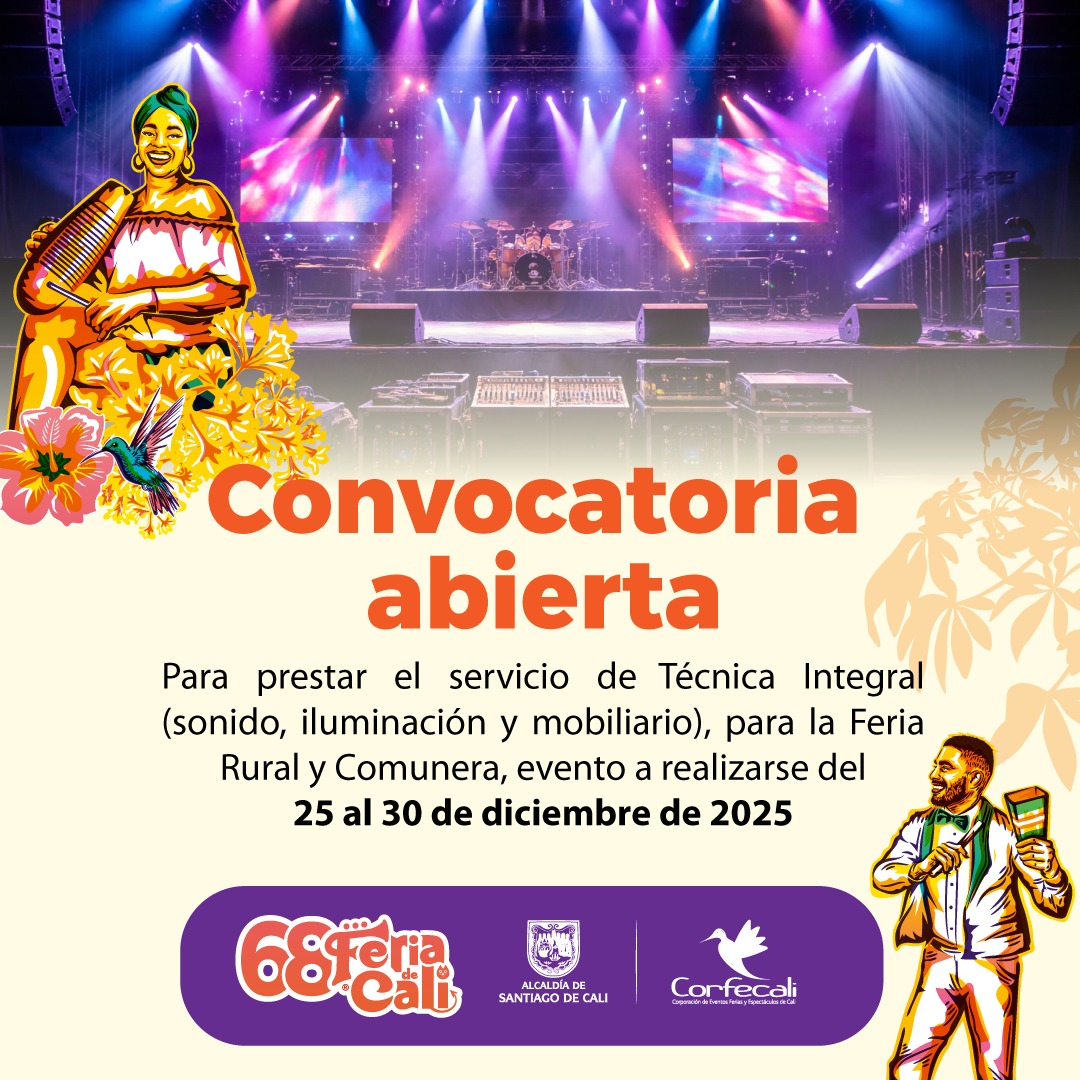 Convocatoria publica para selección de proveedor encargado del Prestar el servicio de Técnica Integral (sonido, iluminación y mobiliario)